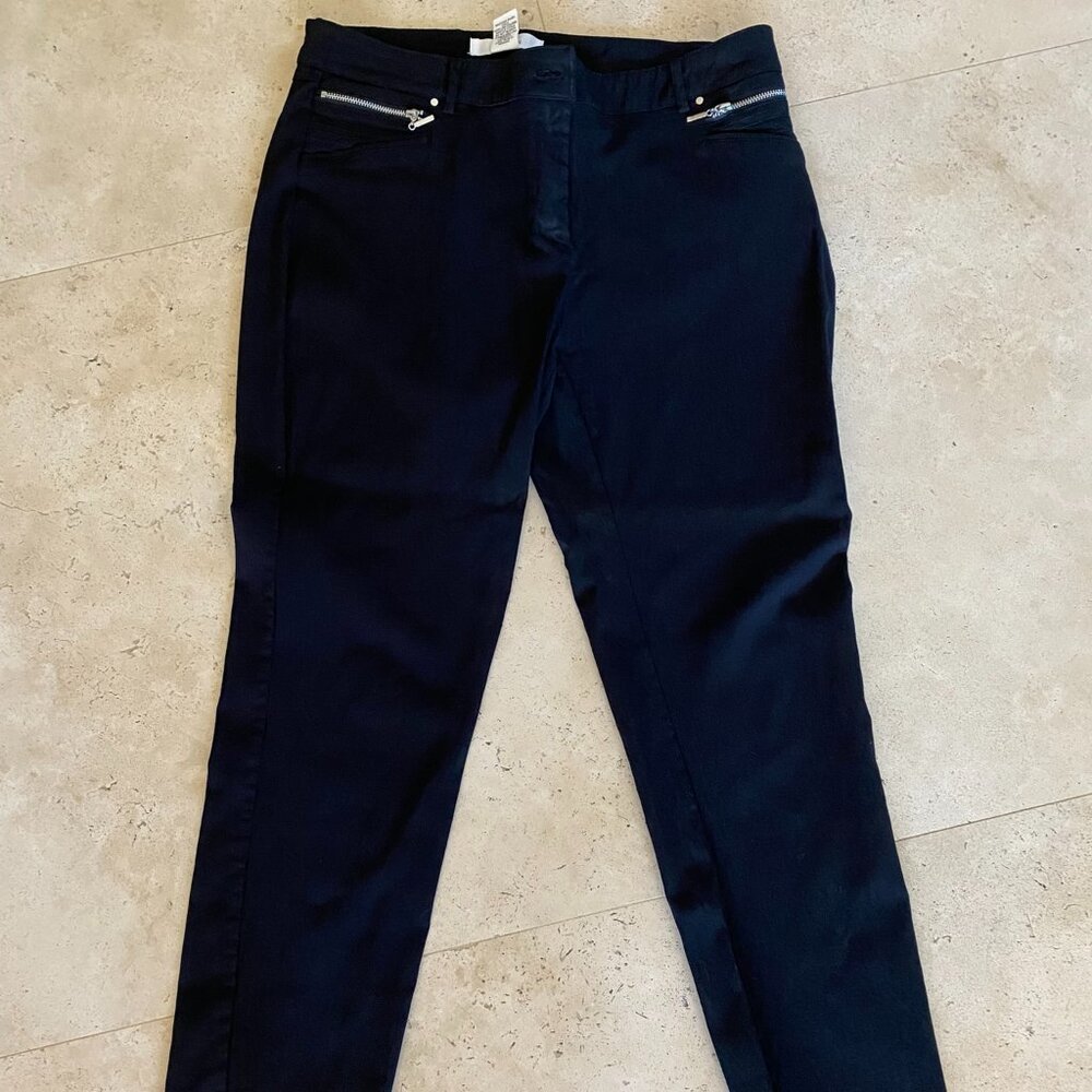 89th & Madison Pants Women's 12P Black Straight Leg Zipper pockets